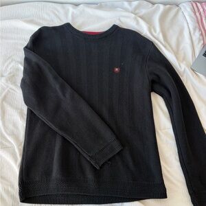 Chaps Black Crewneck Sweater for Men